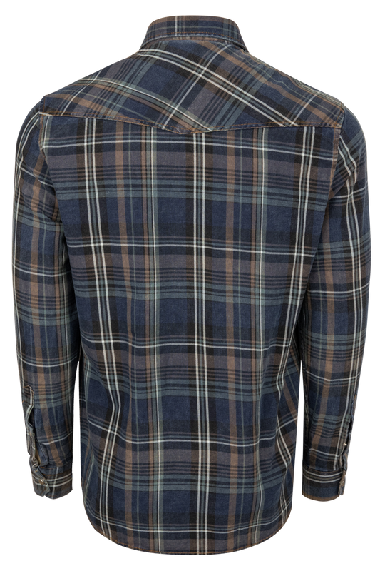Pinto Ranch Plaid Western Snap Shirt - Royal - alternate view