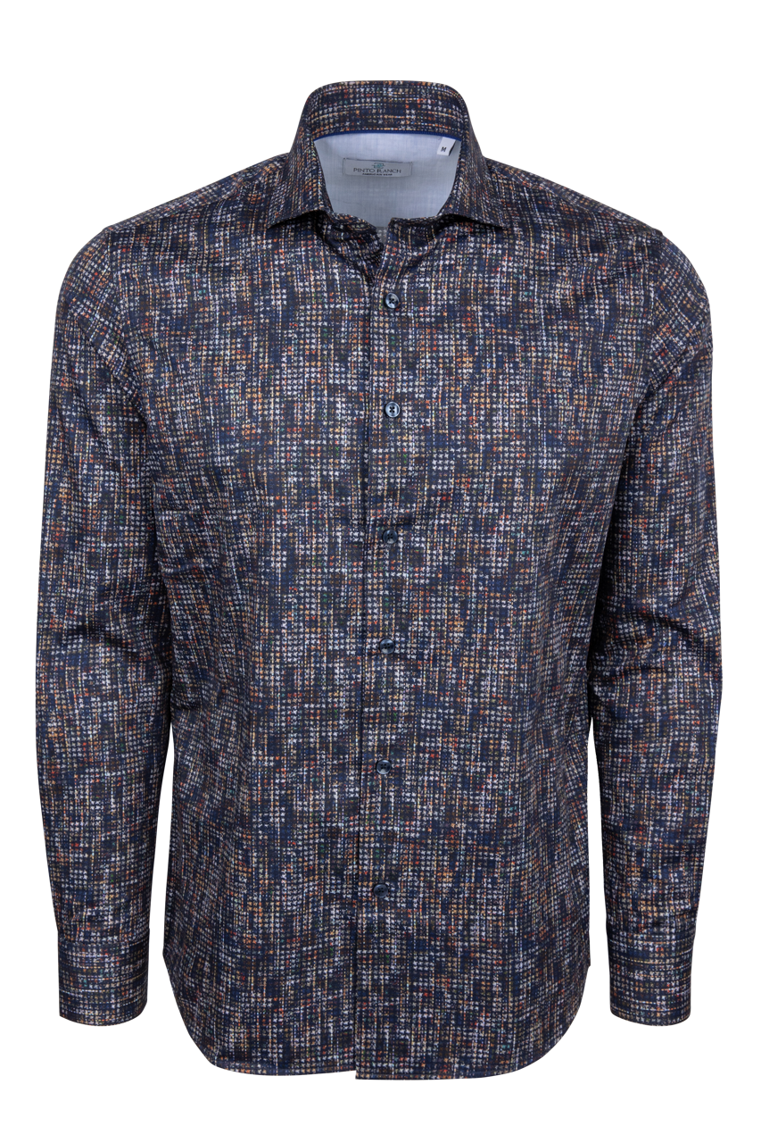 Pinto Ranch Navy Blinking Button-Down Shirt