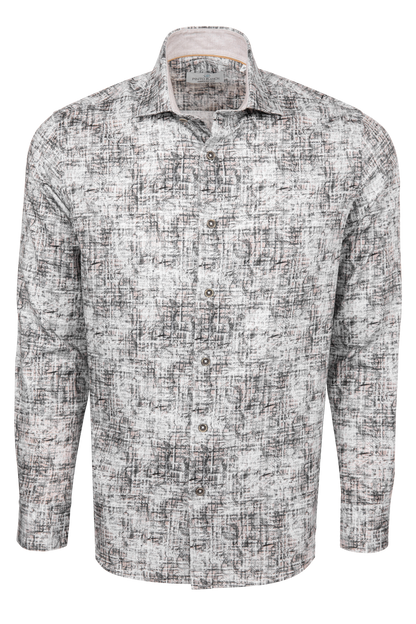 Pinto Ranch Oat Hypno Plaid Button-Down Shirt