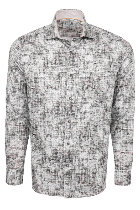 Pinto Ranch Oat Hypno Plaid Button-Down Shirt