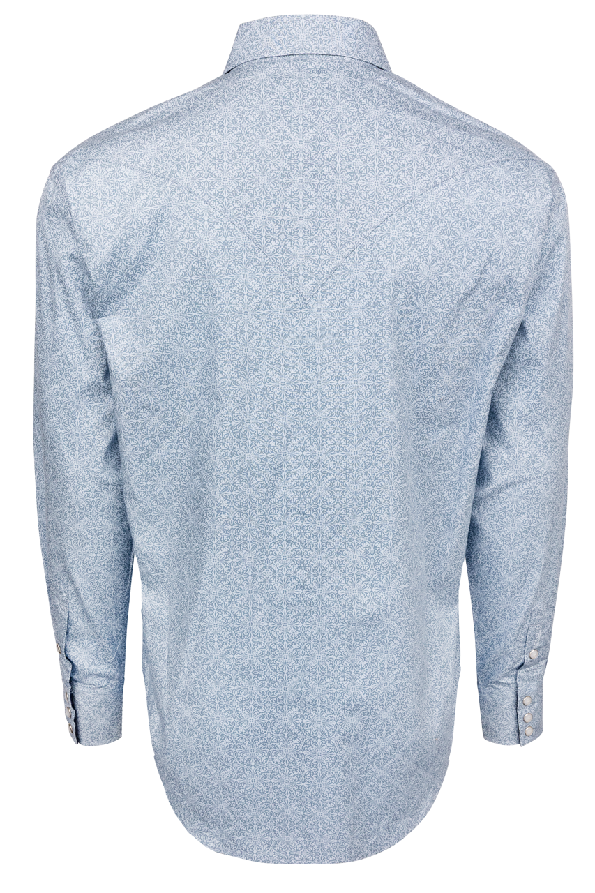Stetson Men's Steel Blue Filigree Western Shirt