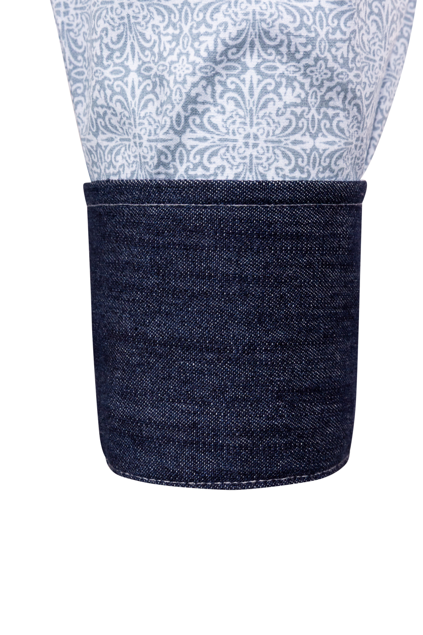 Stetson Men's Steel Blue Filigree Western Shirt
