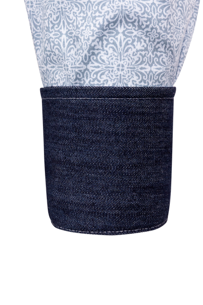 Stetson Men's Steel Blue Filigree Western Shirt