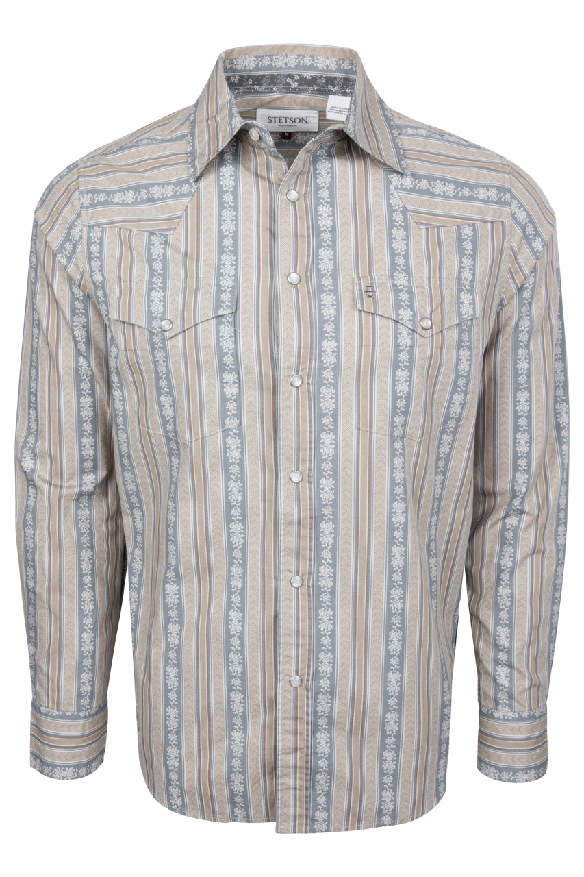 Stetson Men's Chevron Stripe Western Shirt