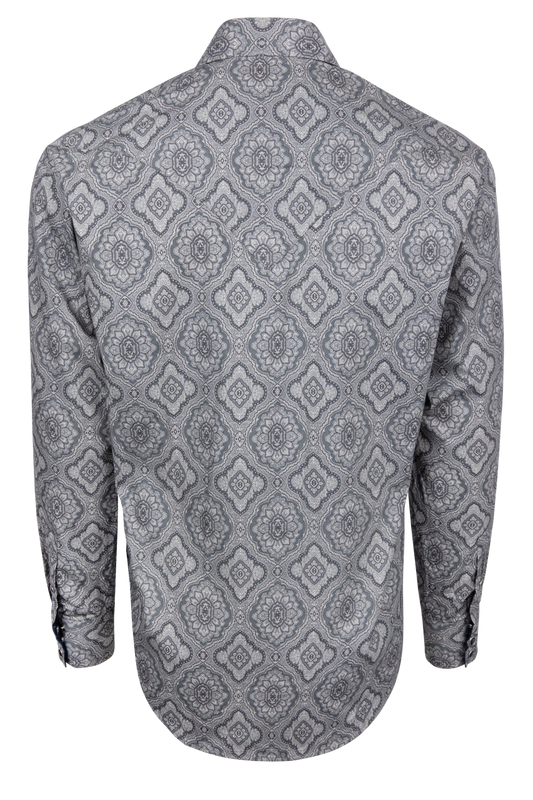 Stetson Men's Medallion Paisley Western Shirt - Grey - alternate view