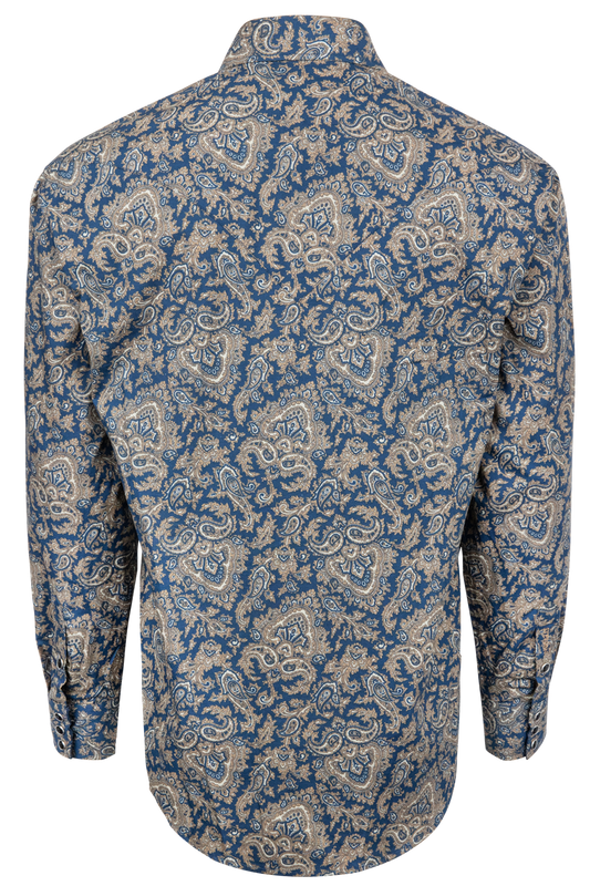 Stetson Men's Navy & Gold Paisley Snap Shirt - alternate view