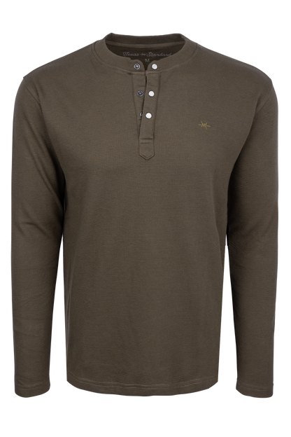 Texas Standard Waffle Henley - Agave Green