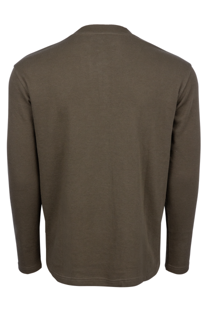 Texas Standard Waffle Henley - Agave Green