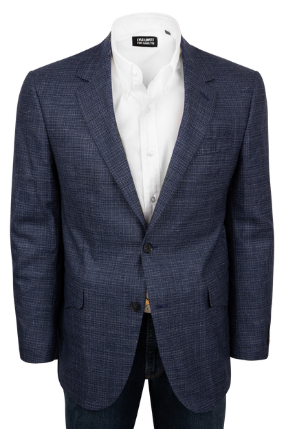 Pinto Ranch Heather Blue Textured Plaid Sport Coat