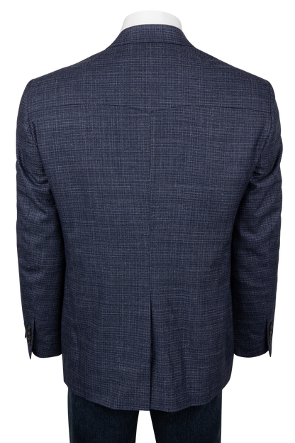 Pinto Ranch Heather Blue Textured Plaid Sport Coat