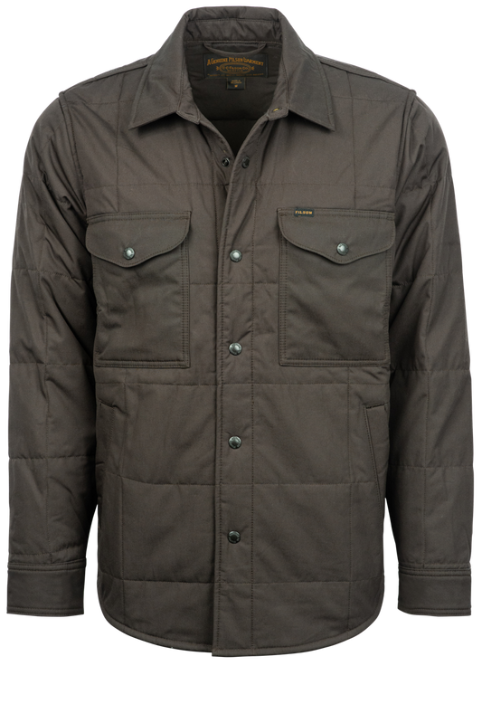 Filson Cover Cloth Quilted Shirt Jacket - Cinder