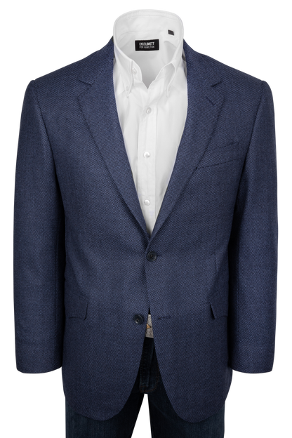 Pinto Ranch Navy Textured Hopsack Wool Sport Coat