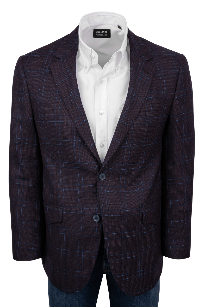 Pinto Ranch Burgundy & Blue Plaid Sport Coat