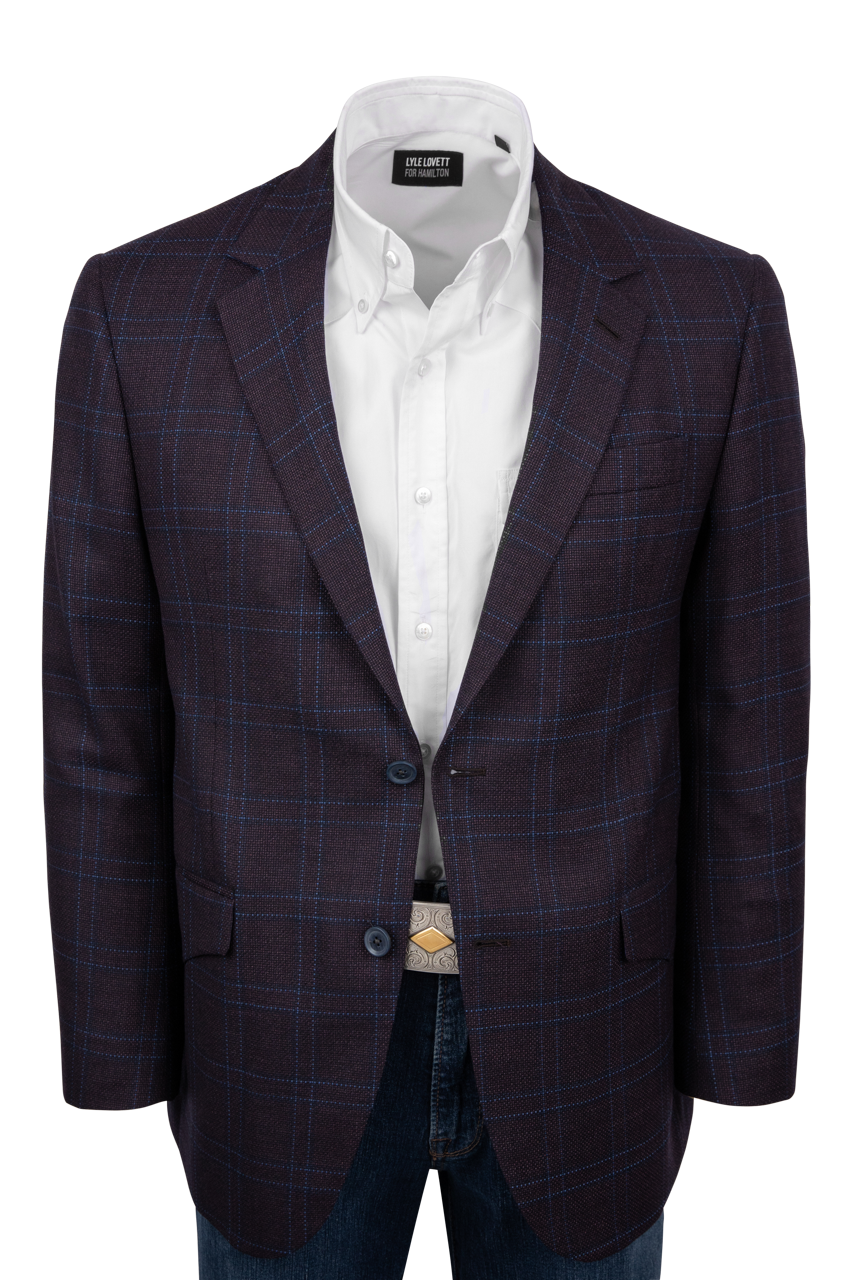 Pinto Ranch Burgundy & Blue Plaid Sport Coat