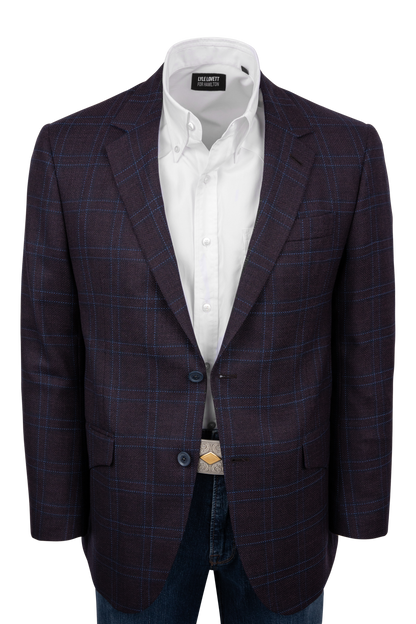 Pinto Ranch Burgundy & Blue Plaid Sport Coat