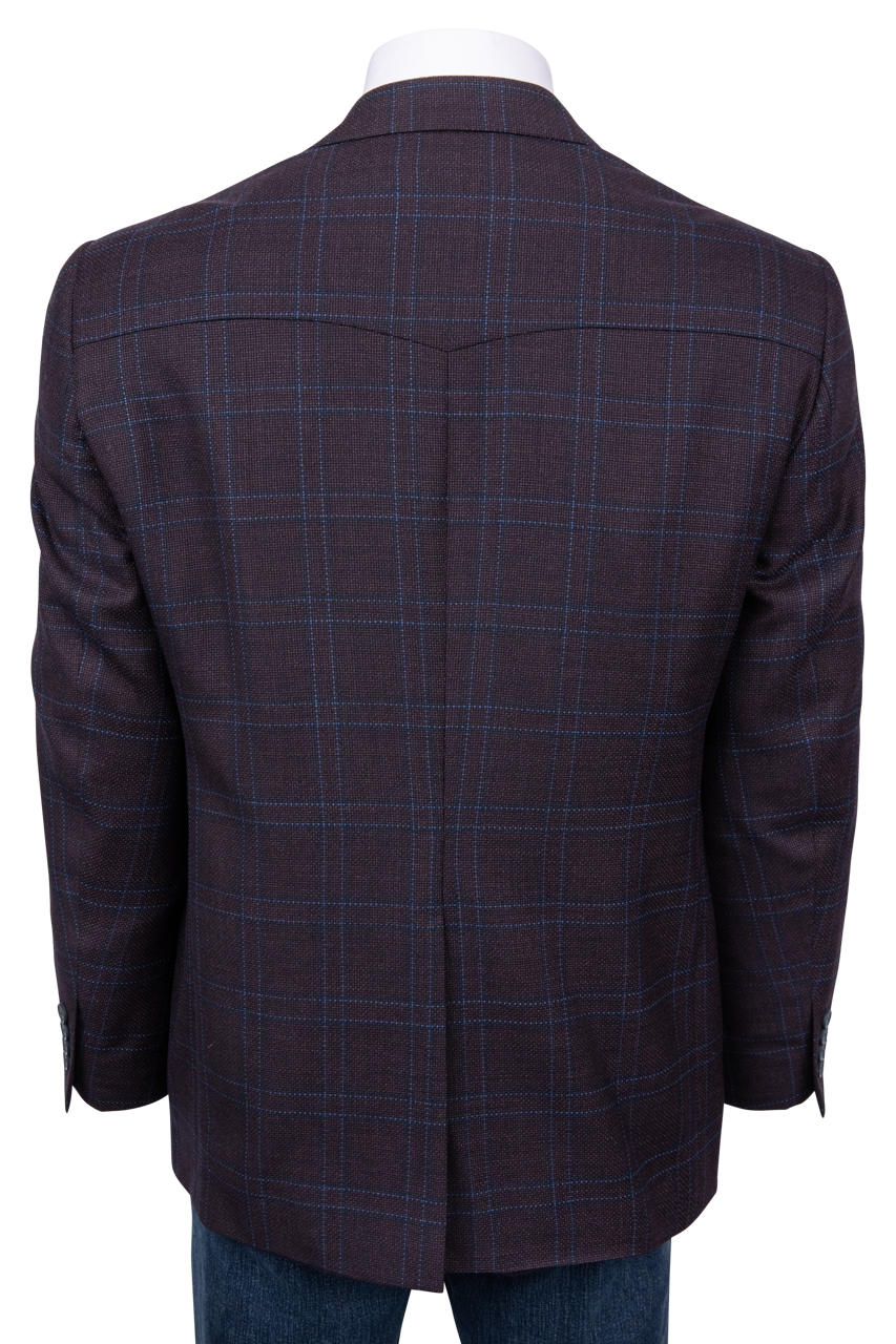 Pinto Ranch Burgundy & Blue Plaid Sport Coat