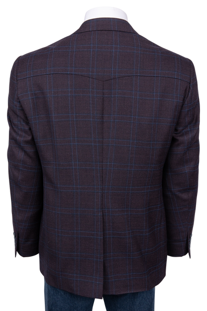 Pinto Ranch Burgundy & Blue Plaid Sport Coat