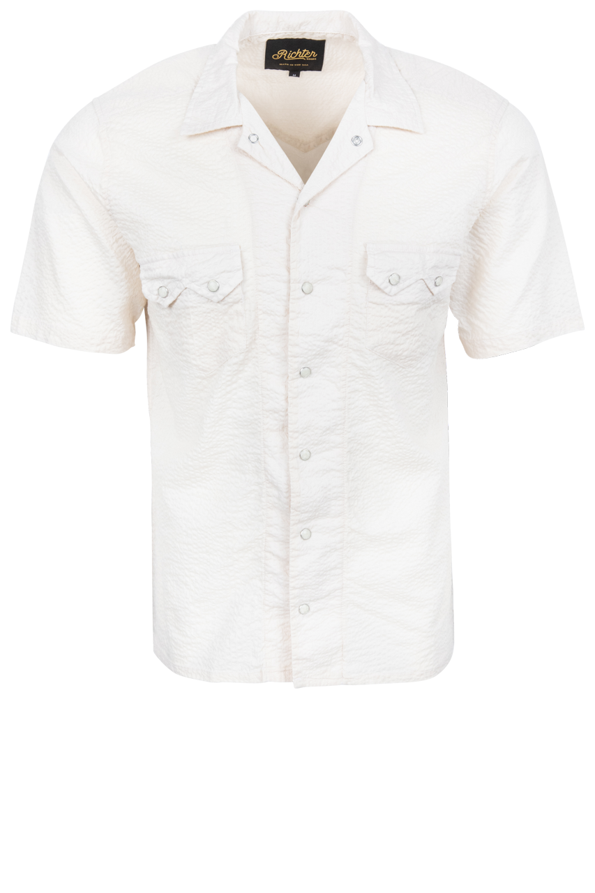 Richter Goods Salado Seersucker Snap Shirt - Ivory