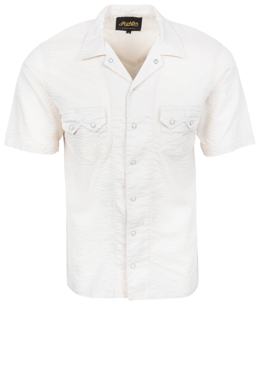 Richter Goods Salado Seersucker Snap Shirt - Ivory