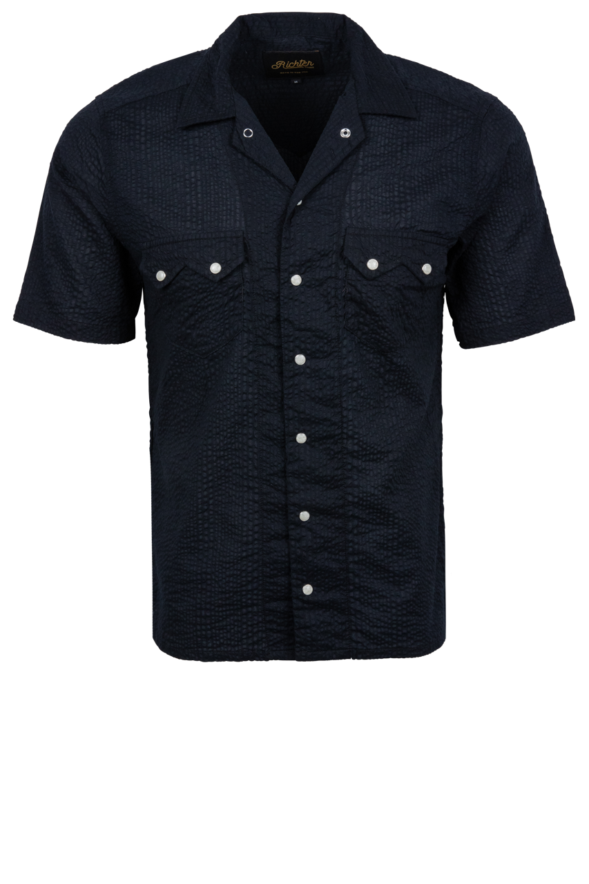Richter Goods Salado Seersucker Snap Shirt - Black