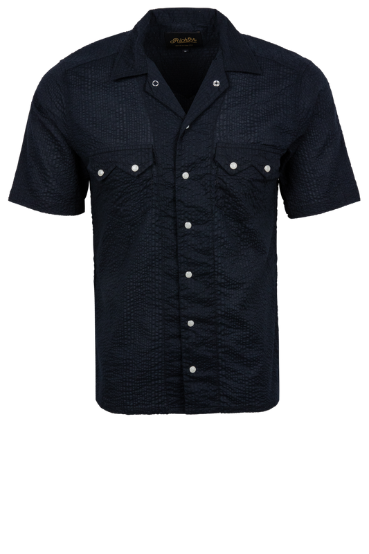 Richter Goods Salado Seersucker Snap Shirt - Black