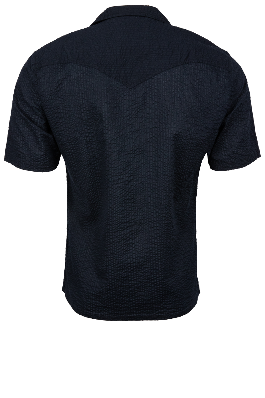 Richter Goods Salado Seersucker Snap Shirt - Black