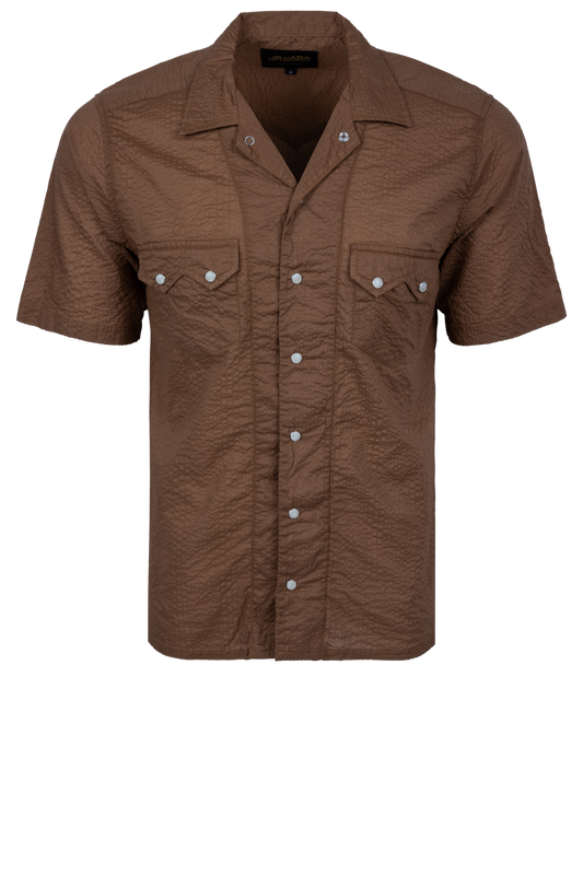 Richter Goods Salado Seersucker Snap Shirt - Brown
