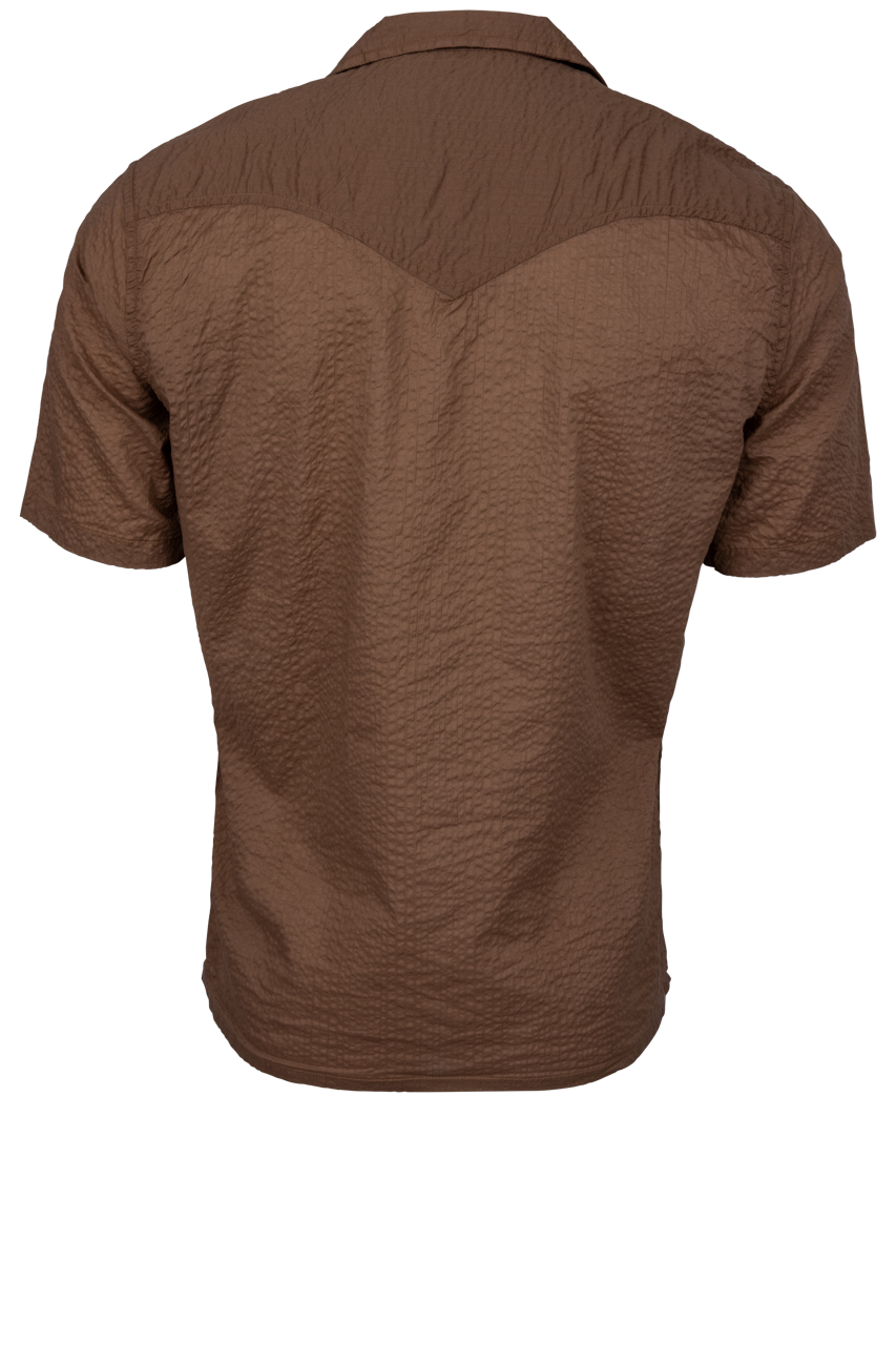 Richter Goods Salado Seersucker Snap Shirt - Brown