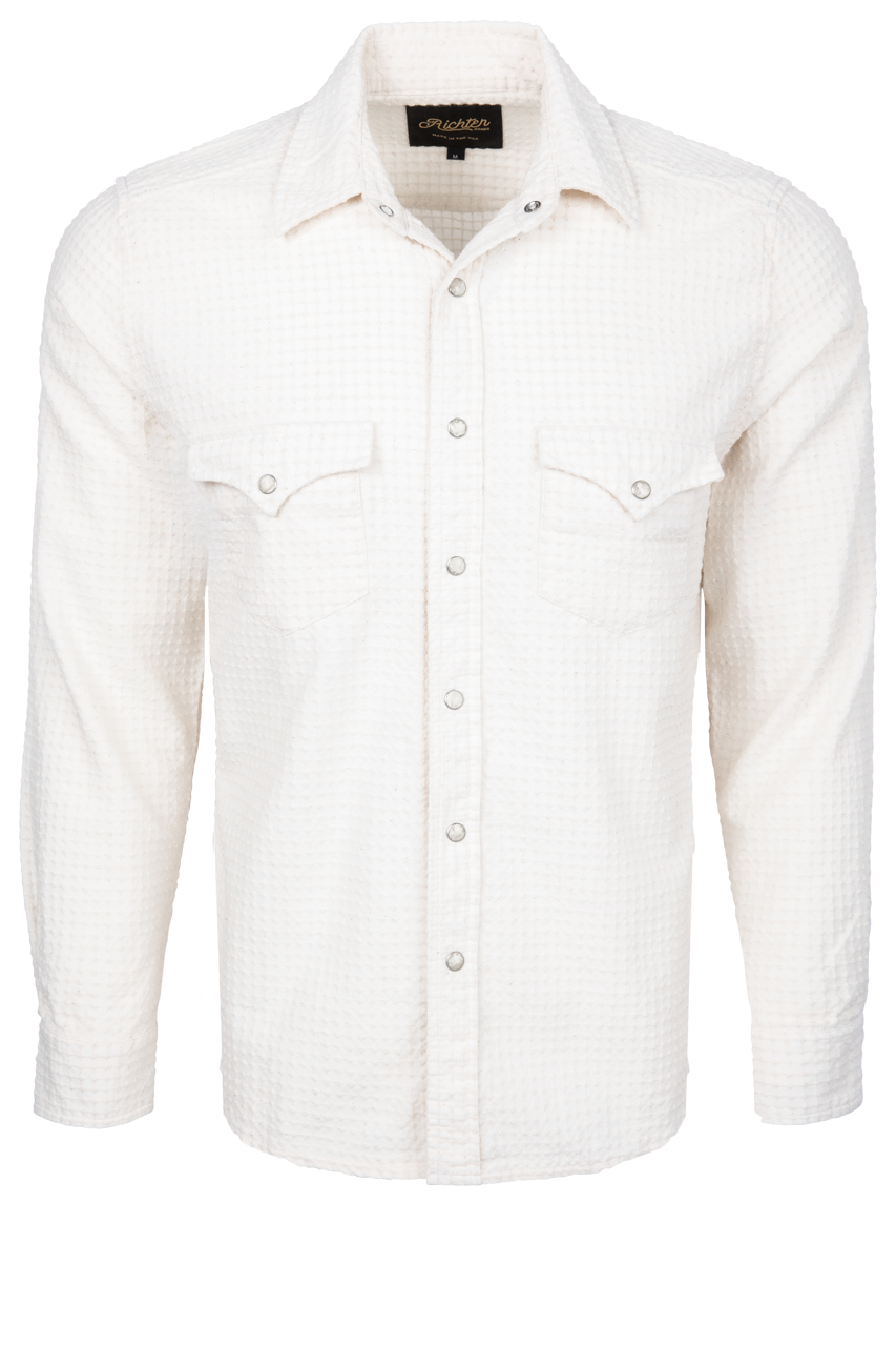 Richter Goods Men's Dobby Long Sleeve Snap Shirt - White