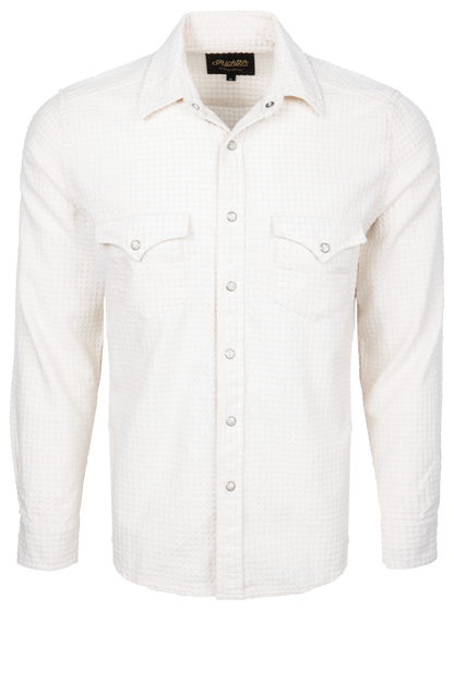 Richter Goods Men's Dobby Long Sleeve Snap Shirt - White