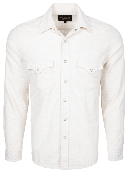 Richter Goods Men's Dobby Long Sleeve Snap Shirt - White