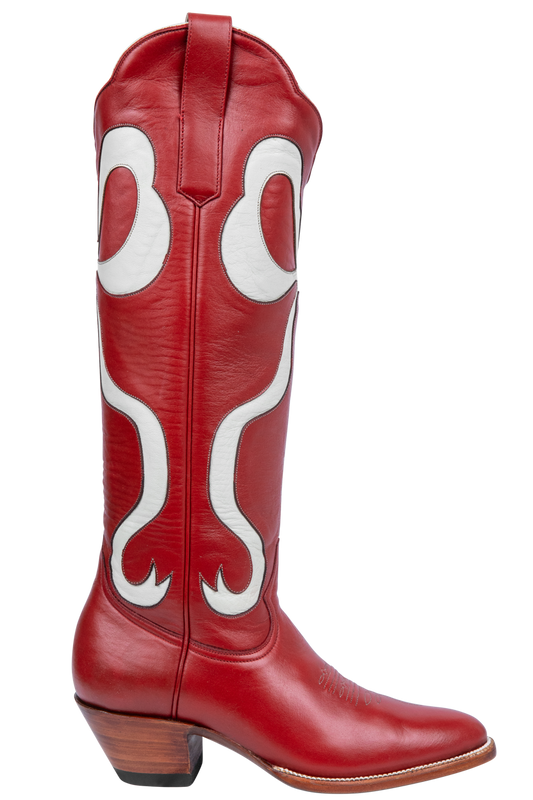 Petite Paloma Claire Bow Cowgirl Boots - Red