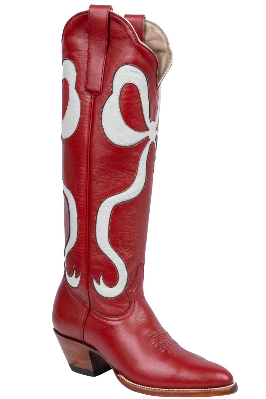 Petite Paloma Claire Bow Cowgirl Boots - Red
