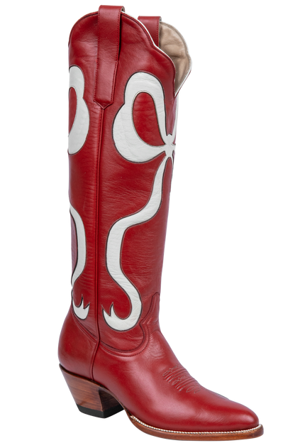 Petite Paloma Claire Bow Cowgirl Boots - Red