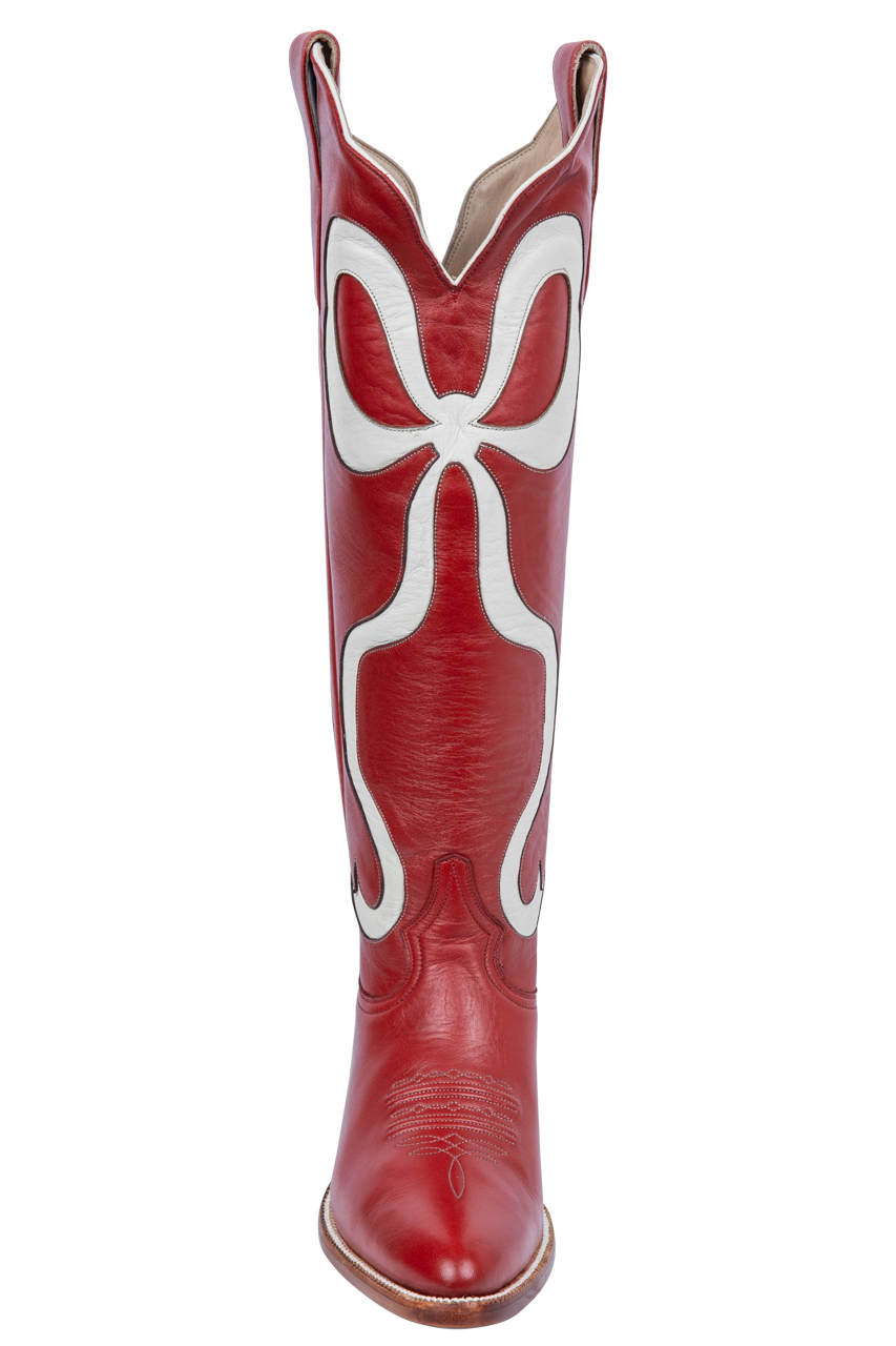 Petite Paloma Claire Bow Cowgirl Boots - Red