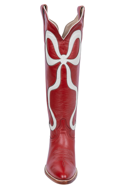Petite Paloma Claire Bow Cowgirl Boots - Red