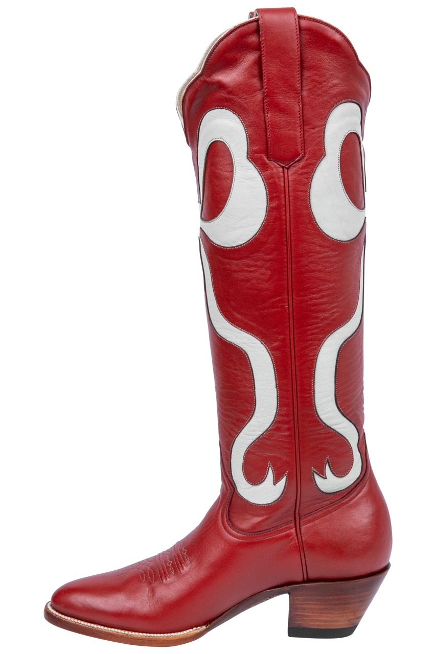 Petite Paloma Claire Bow Cowgirl Boots - Red