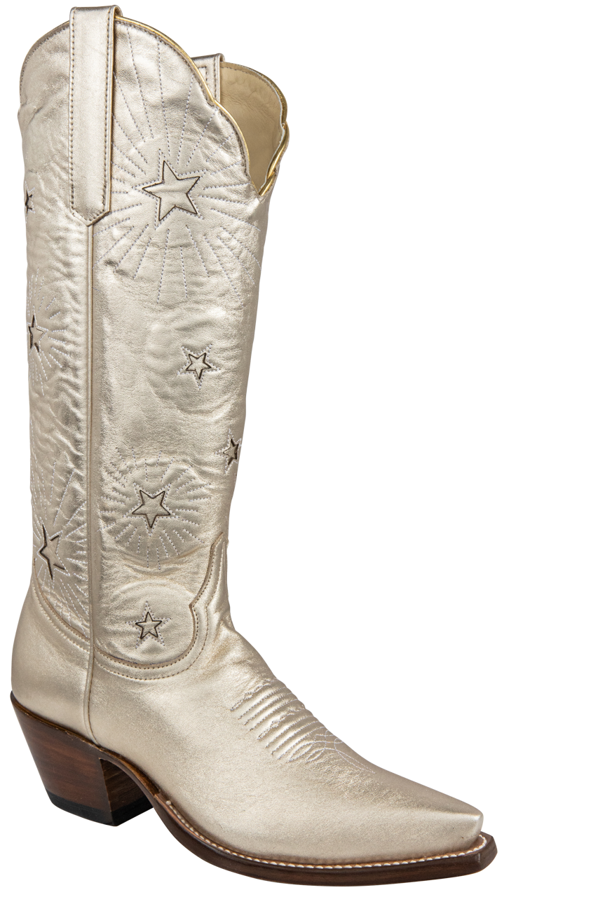 Petite Paloma Liz Cowgirl Boots - Metallic