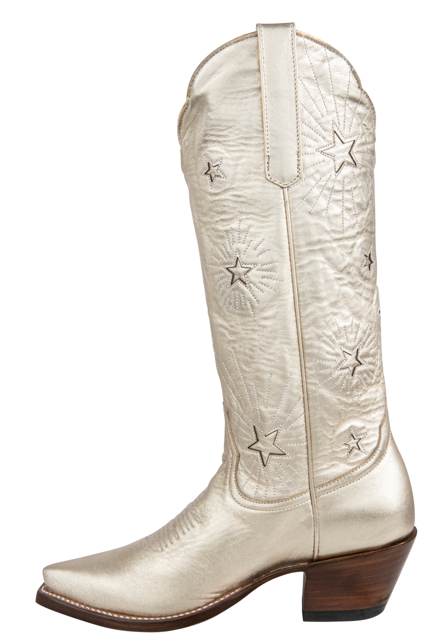 Petite Paloma Liz Cowgirl Boots - Metallic