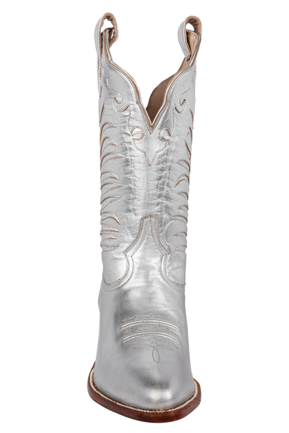 Petite Paloma Shirley Beth Cowgirl Boots - Metallic Silver