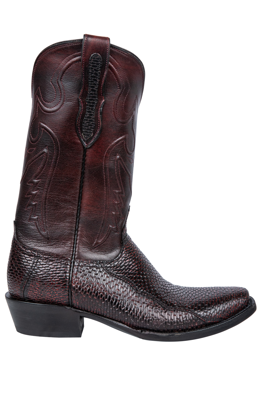 Black Jack Beaver Tail Cowboy Boots - Black Cherry