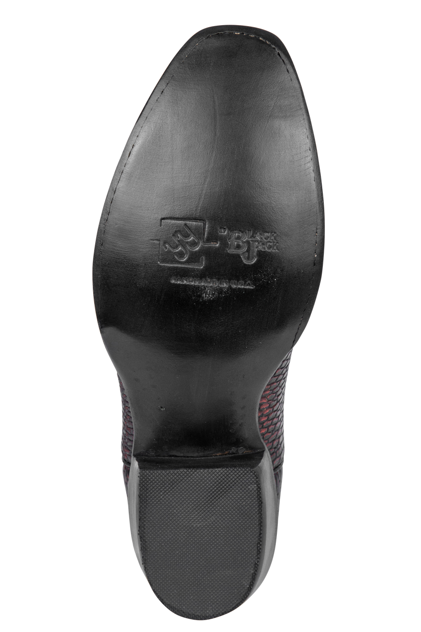 Black Jack Beaver Tail Cowboy Boots - Black Cherry