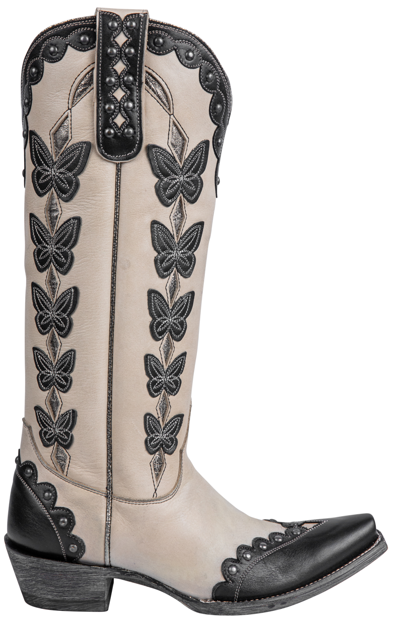 Old Gringo Cressida Cowgirl Boots - Cream/Black