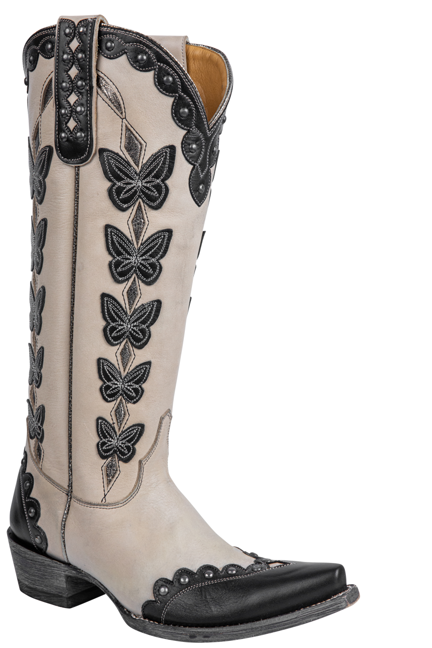 Old Gringo Cressida Cowgirl Boots - Cream/Black