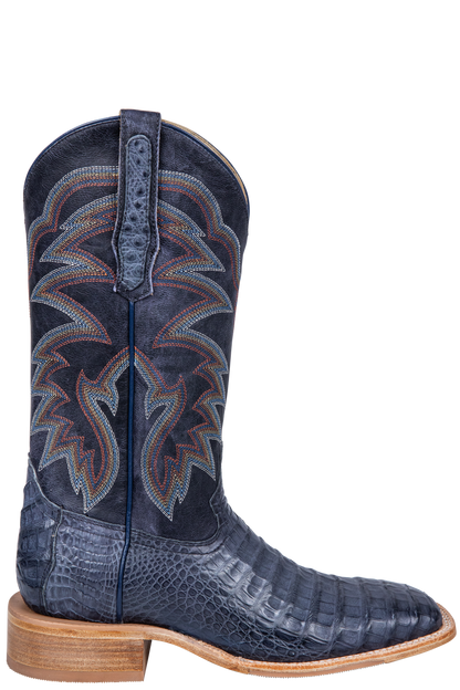 R. Watson Caiman Belly Cowboy Boots - Blue Jean