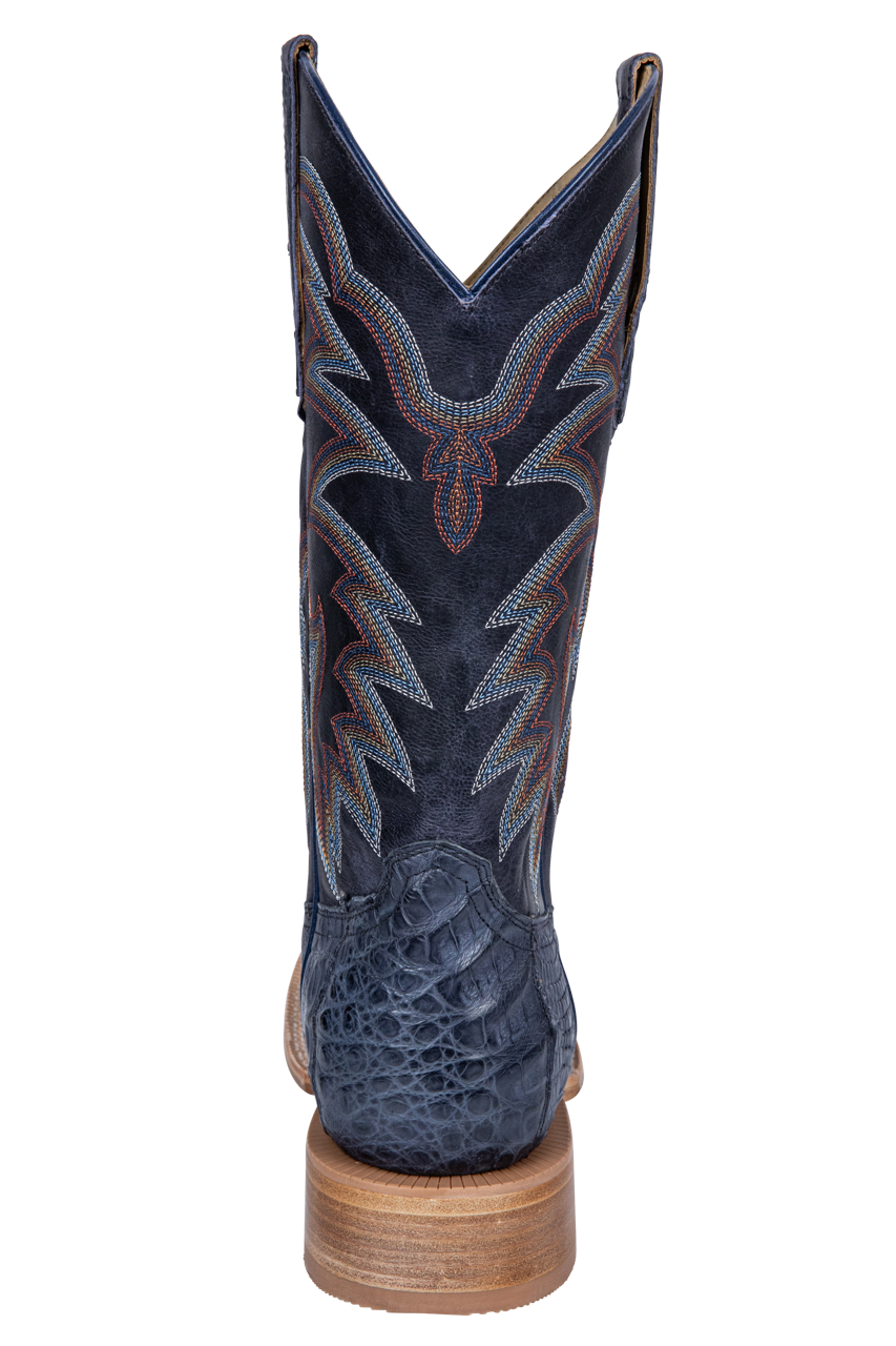 R. Watson Caiman Belly Cowboy Boots - Blue Jean