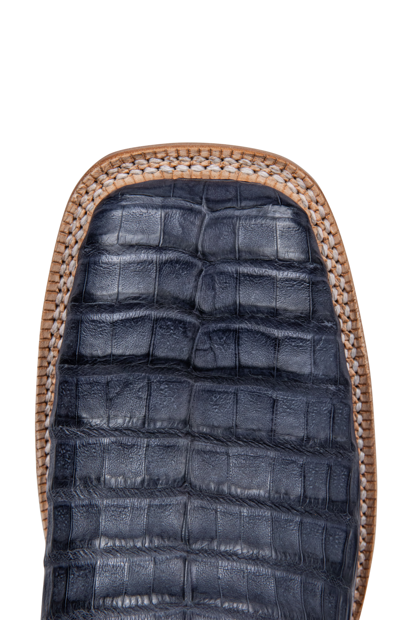 R. Watson Caiman Belly Cowboy Boots - Blue Jean