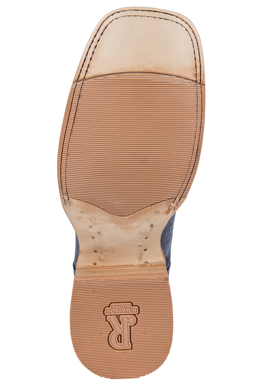 R. Watson Caiman Belly Cowboy Boots - Blue Jean