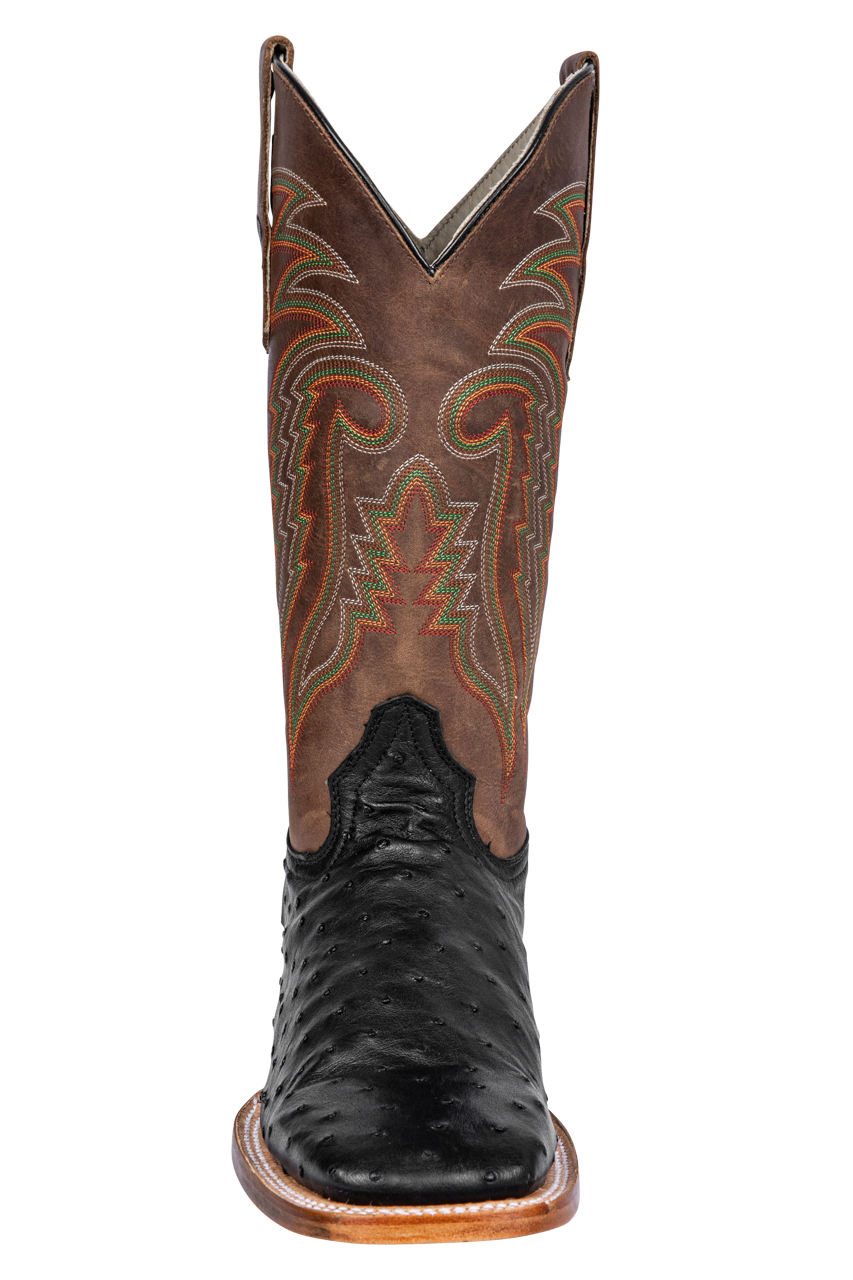 R. Watson Full Quill Ostrich Cowboy Boots - Black