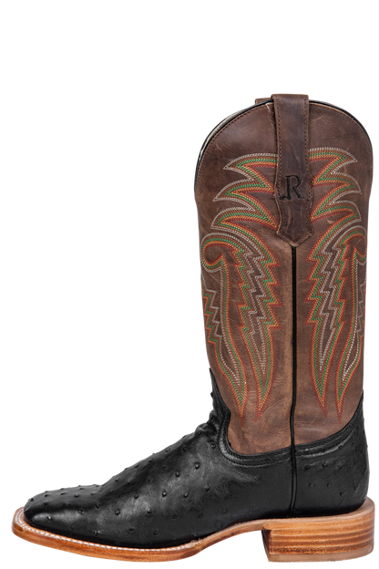 R. Watson Full Quill Ostrich Cowboy Boots - Black